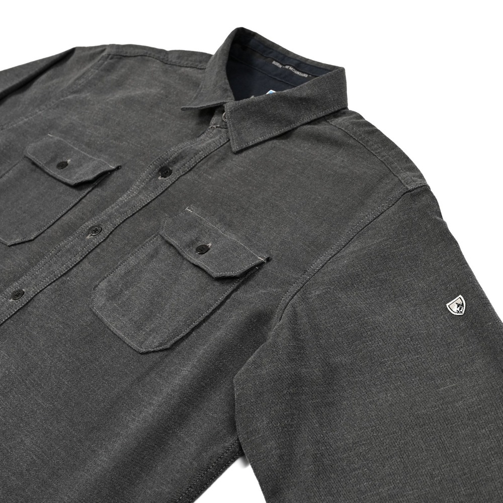 KUHL Descendr Flannel Shirt Men's Large Button Up L/S Grey Outdoor Hiking Work